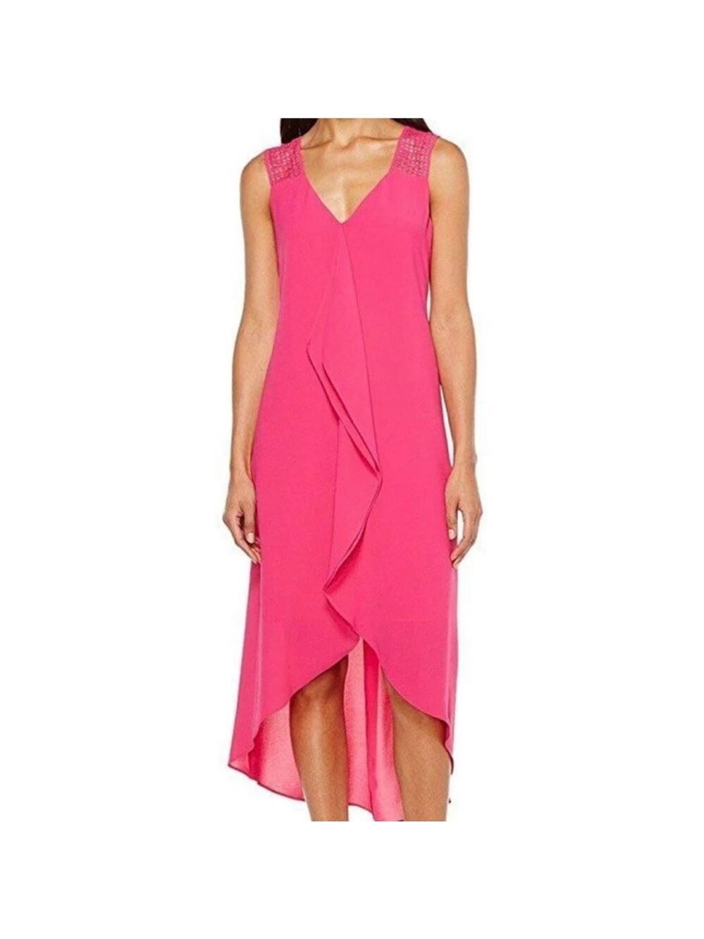 Adrianna Papell Daytime V-neck High Low Sheath Dress - Picture 11 of 11